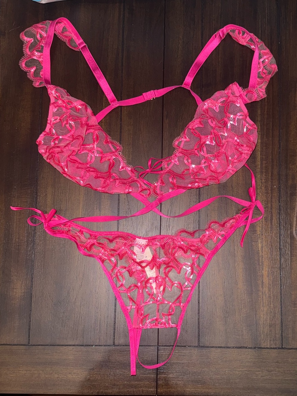 Victoria’s Secret Lingerie one piece teddy interlocking hearts - XL